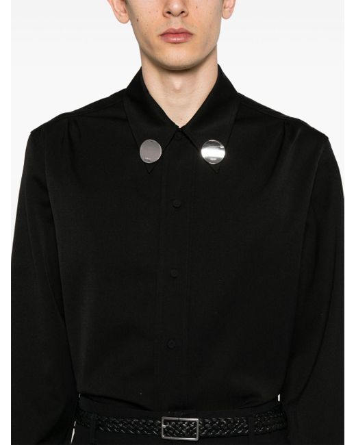 Jil Sander Black Pointed-collar Wool Shirt for men