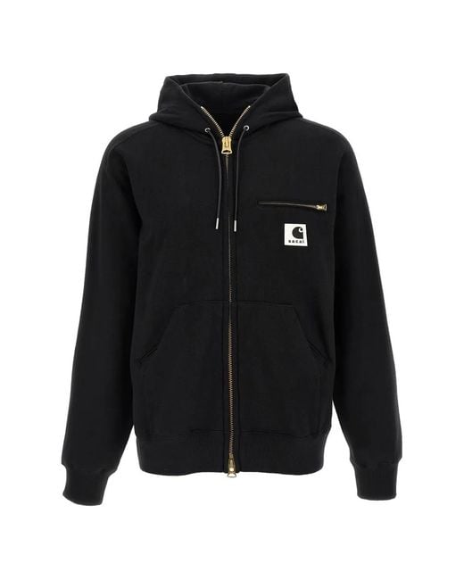 Sacai メンズ ブラック X Carhartt Wip ジップアップ パーカー 【公式