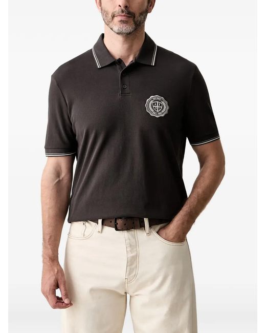 ARMANI EXCHANGE Black Logo-Detail Polo Shirt for men