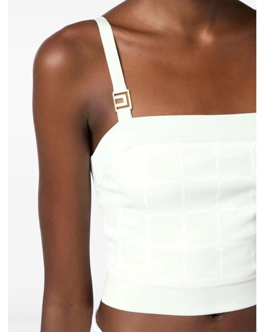 Elisabetta Franchi ロゴ ジャカード トップ White