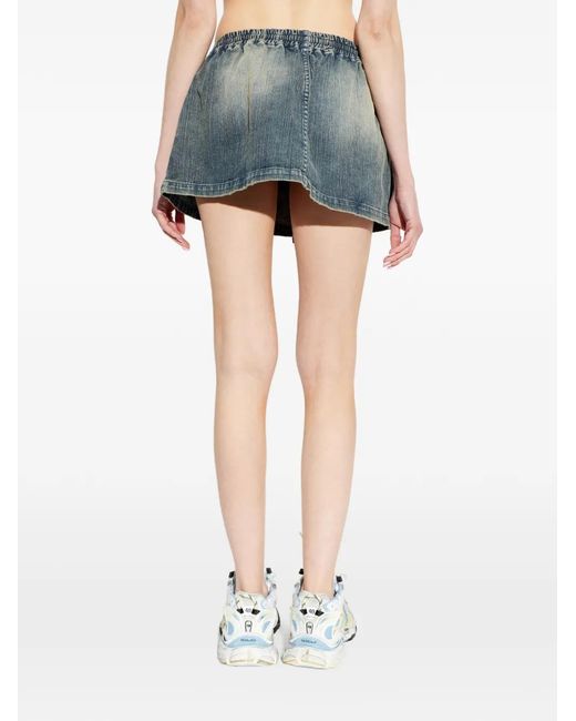 Balenciaga Blue Drawstring Elasticated Skirt