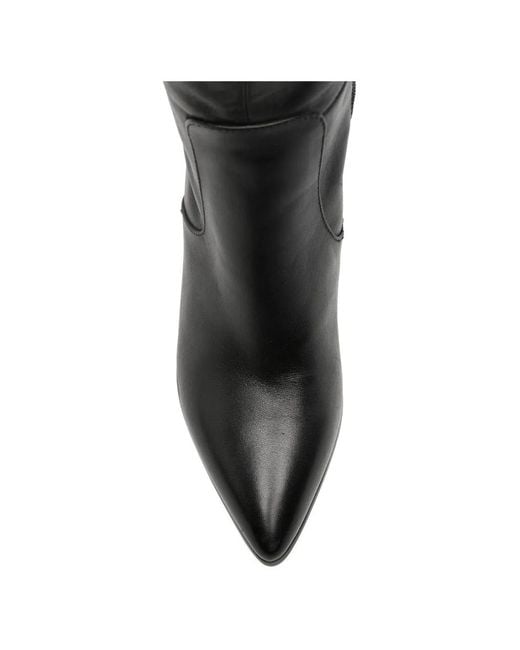 ADRIANNA FERETTI Black Buckle-Detail Pointed-Toe Boots