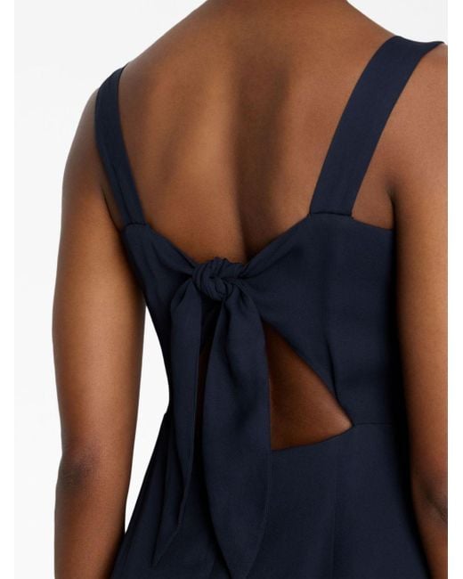 Armani Exchange Blue Knot-embellished Open-back Minidress