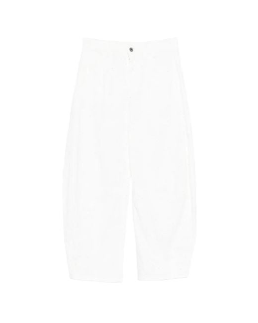 Liu Jo White Balloon-Leg Jeans