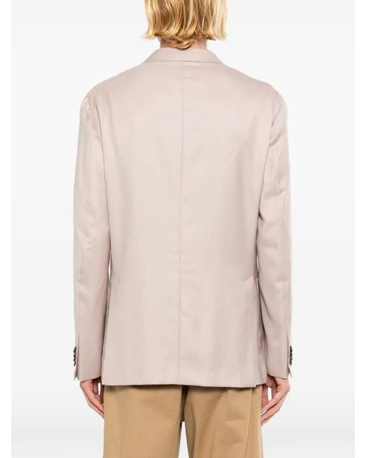Brioni Natural Double-Breasted Peak-Lapel Jacket for men