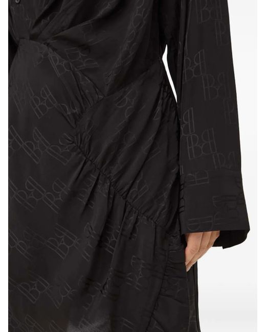 Herskind Black Ruched Pattern Sort Dress