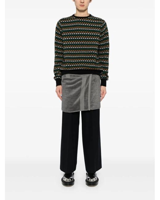 Kolor Black Polka Dot-Pattern Jumper for men