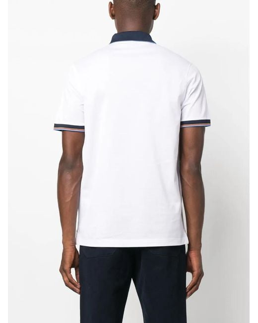 Paul & Shark White Logo-Embroidered Cotton Polo Shirt for men