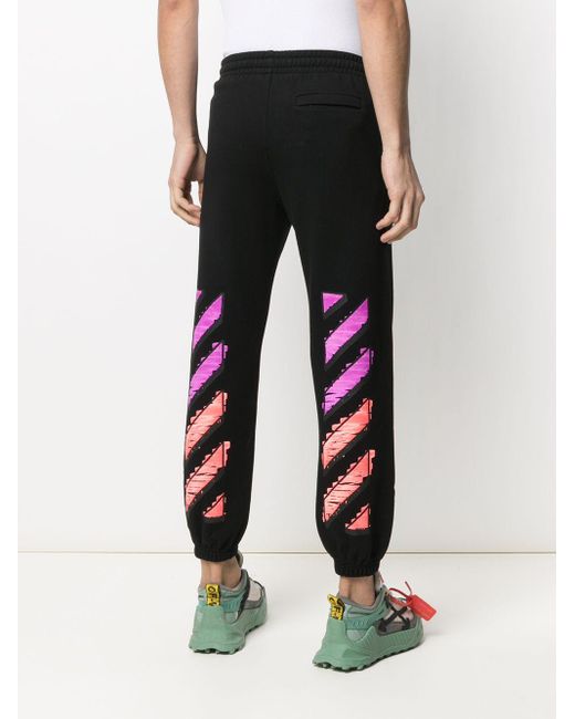 Off-White c/o Virgil Abloh Diag-print Track Pants in Black for Men | Lyst