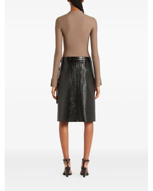 Courreges Body Met Lange Mouwen En Rits in het Brown