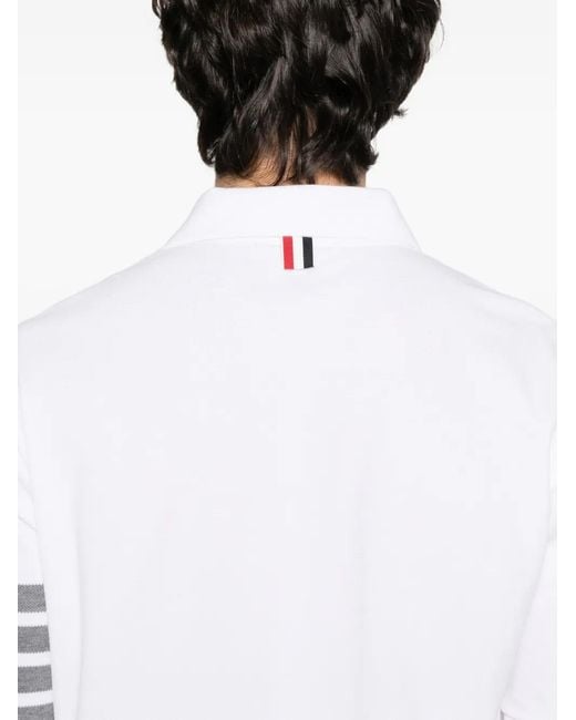 Thom Browne White '4Bar' Polo Shirt for men
