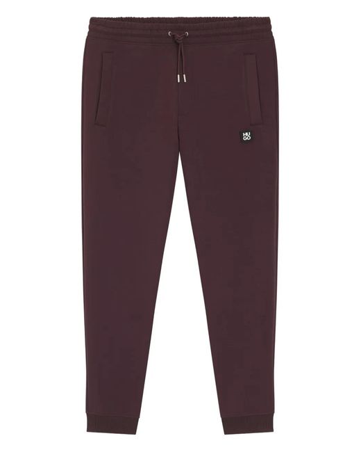 HUGO Purple Drawstring Logo-Detail Track Pants for men