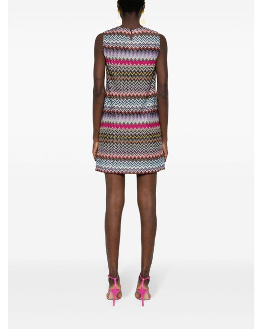 Missoni Gray Zigzag-woven Mini Dress
