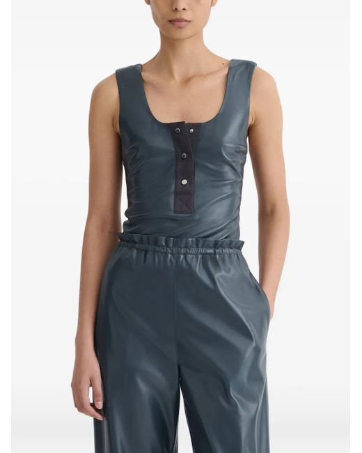 Nanushka Anesa Tanktop Met Knoopplakkaat in het Blue