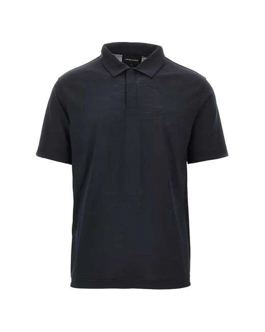 Emporio Armani Black Short-Sleeve Polo Shirt for men