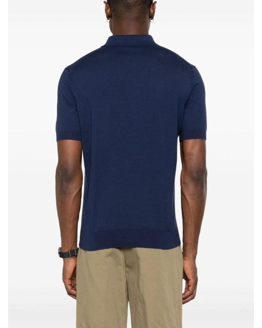 Zegna Blue Cotton Polo Shirt for men