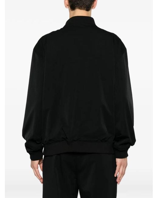 Karl Lagerfeld Black Ribbed-Trim Zip-Up Jacket for men