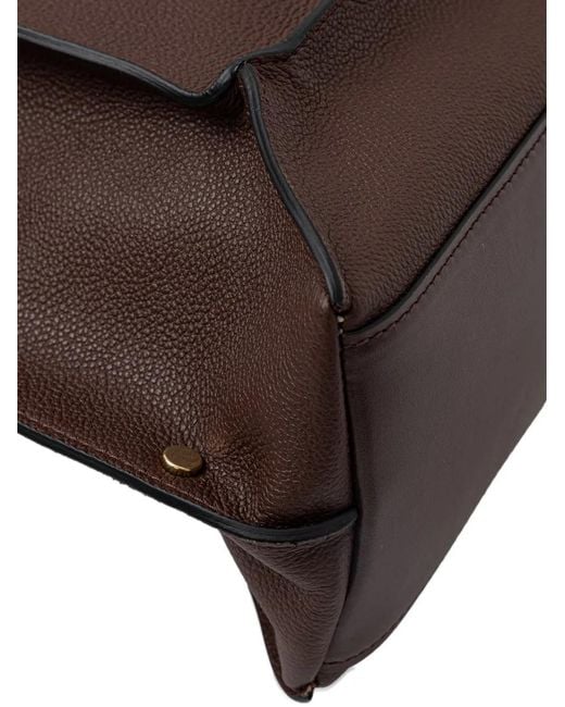 Borsa Tote Con Borchie di Pollini in Brown
