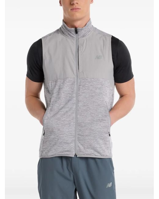 New Balance Gray Zip-Up Vest for men