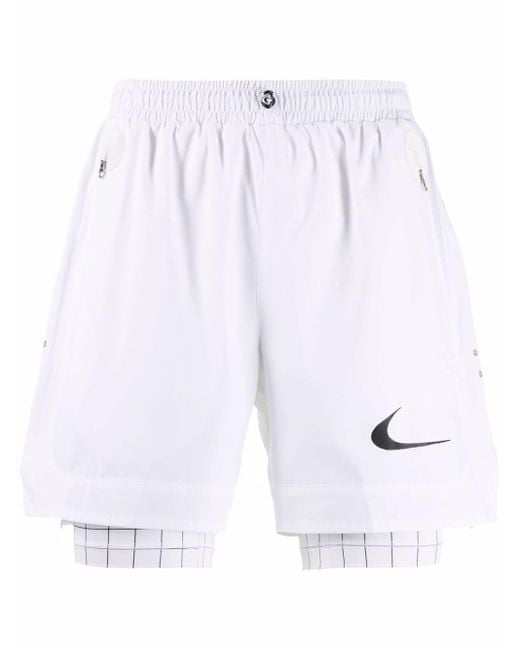 NIKE X OFF-WHITE Grid-print Two-in-one Layered Shorts in White for Men |  Lyst Australia