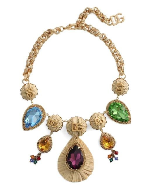Dolce & Gabbana Metallic Gem-Embellished Necklace