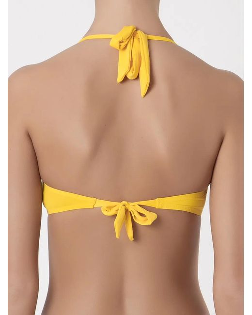 Amir Slama Yellow Halterneck Bikini Top
