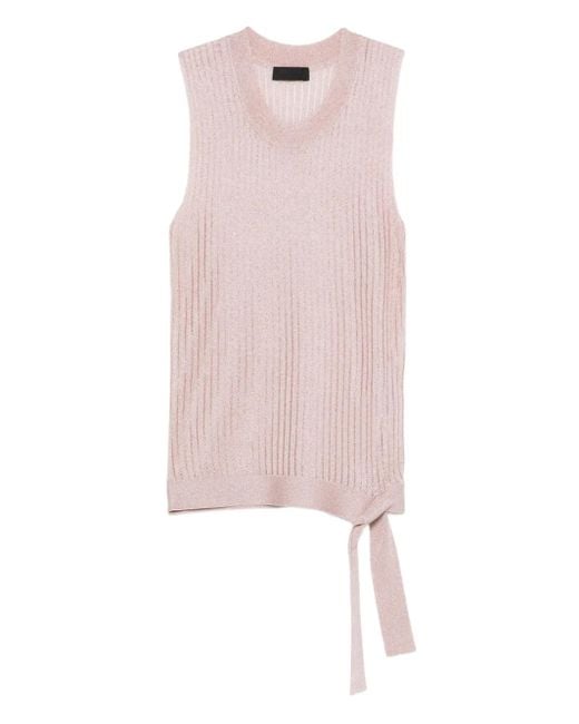 Liu Jo Pink Geripptes Strickoberteil