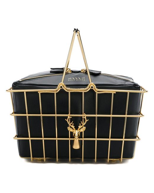 Savas Black Shopping Basket Bag