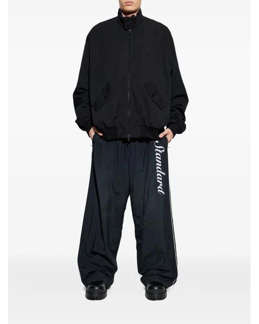 Balenciaga Blue Standard-Script Track Pants for men