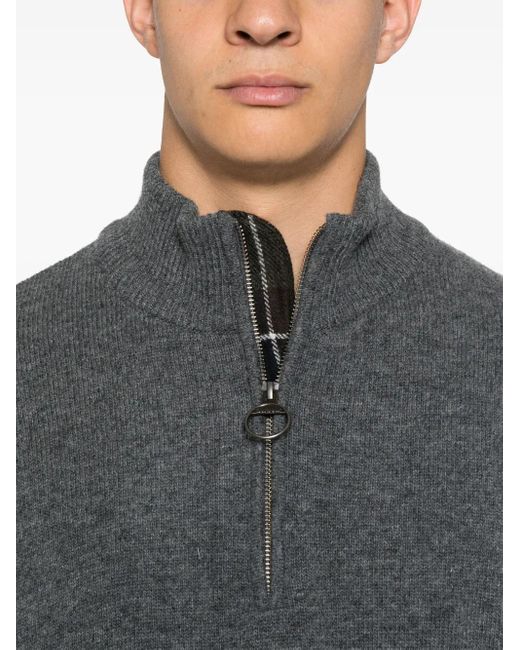 Barbour Gray Wool Sweater for men