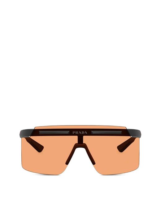 Prada Linea Rossa Black Shield-Frame Sunglasses for men