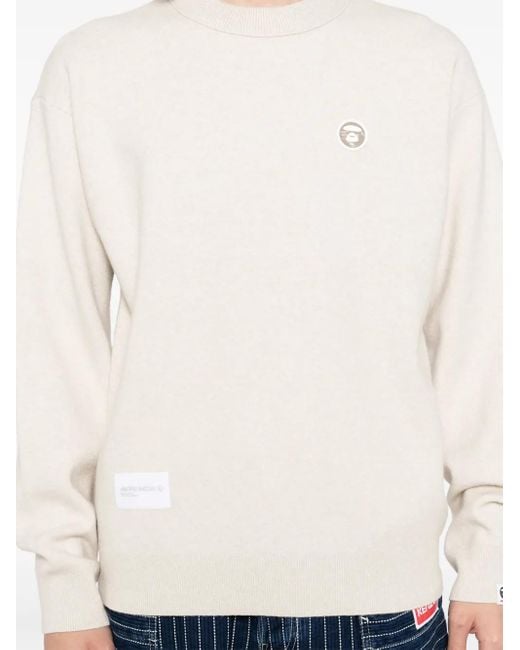 Aape By A Bathing Ape White Moonface Logo Jumper for men