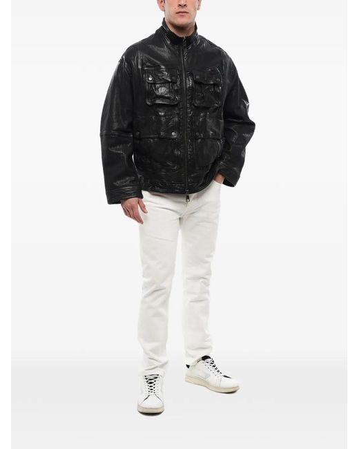 Neil Barrett Black Veste Boutonnée En Peau De Mouton Retournée for men