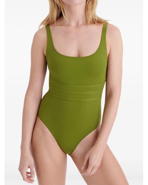 Eres Green Asia Ribbed-Detail Swimsuit