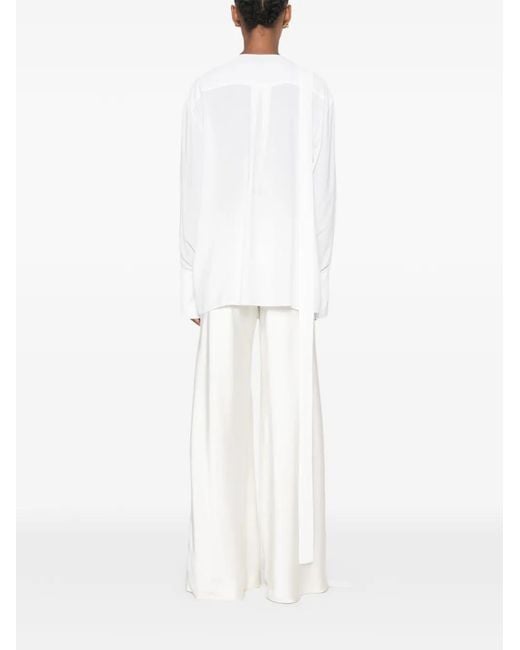 Francesco Murano White Cut-Out Blouse