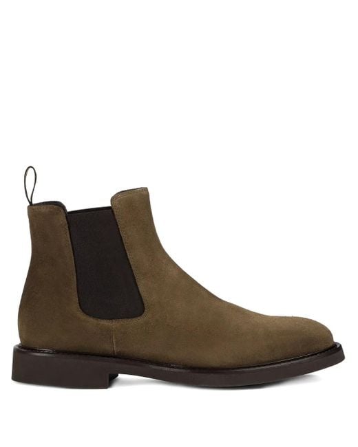 Doucal's Brown Suede Elastic-Sided Boots for men