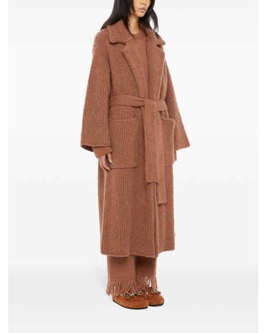 Alanui Brown Knitted Robe Coat