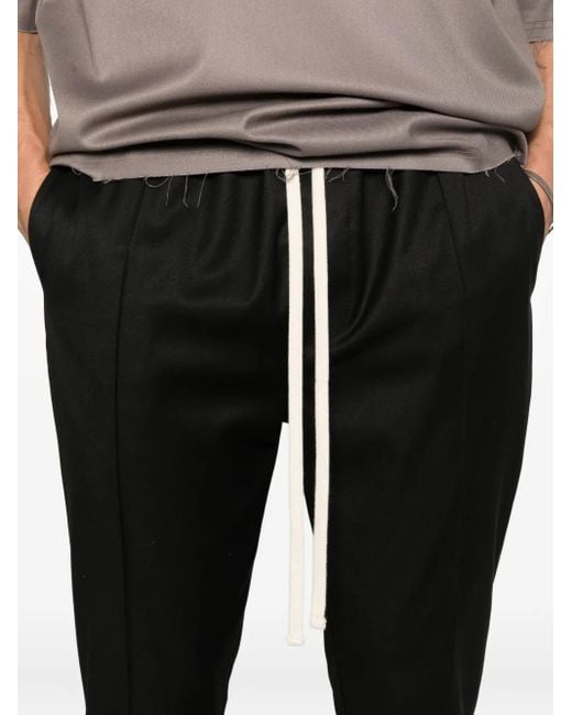 Hamza Black Drawstring Cuffed Trousers for men