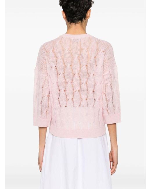 Peserico Pink Pullover im Metallic-Look