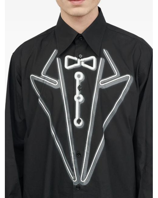 MM6 by Maison Margiela Blue Tuxedo-Print Long-Sleeves Shirt for men
