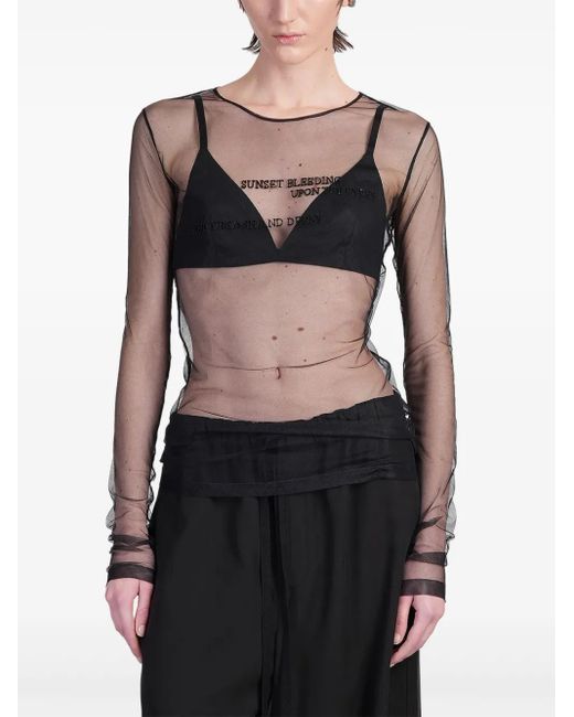 T-Shirt À Effet De Transparence Ann Demeulemeester en coloris Black