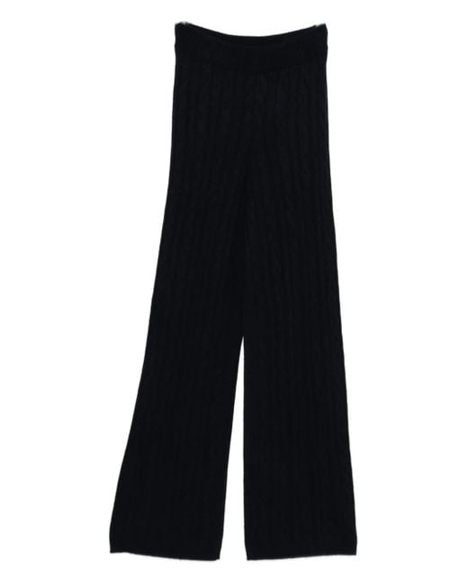 Soft Goat Black Cable Knit Pant Wide Leg