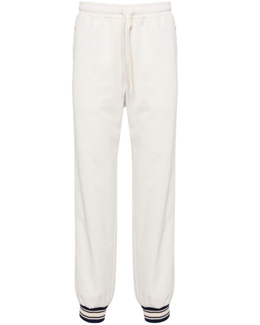 Gucci White Logo-patch Cotton Track Pants for men