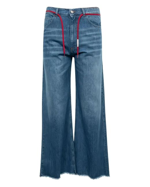 Vaqueros acampanados con dobladillo con flecos Marni de hombre de color Blue