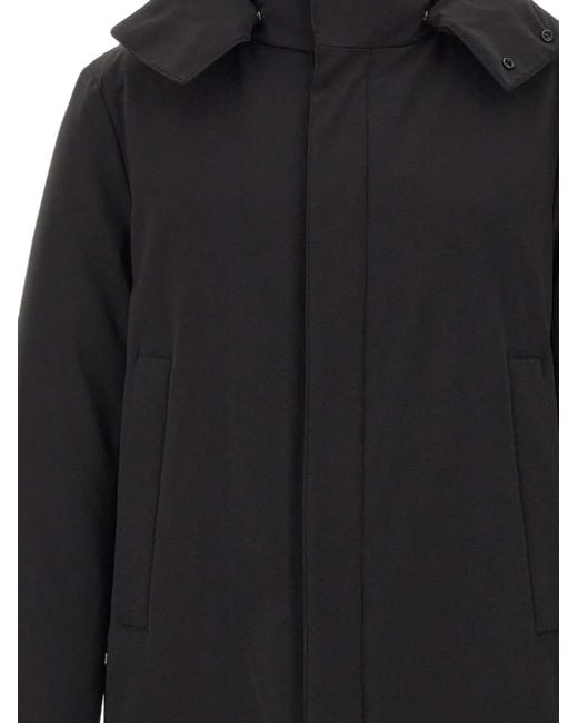Peuterey Black Kruger Tj Hooded Coat for men