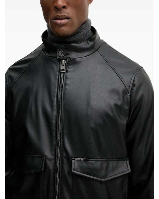 Guess Black Pocket Zip Jacket for men