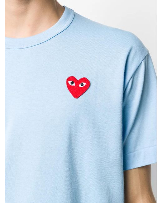 COMME DES GARÇONS PLAY Blue Little Heart Logo T-Shirt for men