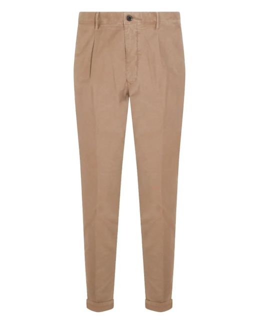 Incotex Natural Pleat-Detail Trousers for men