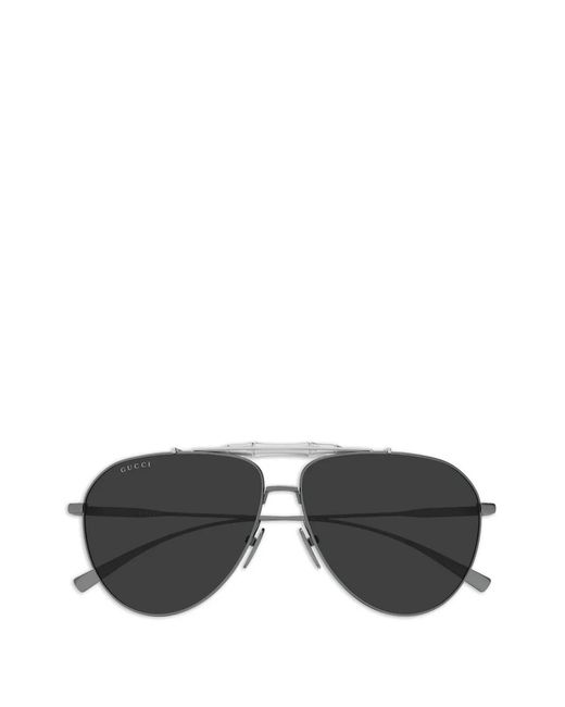 Gucci Black Pilot-Frame Sunglasses for men