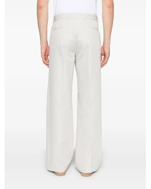 Casablanca White Gabardine-Weave Trousers for men